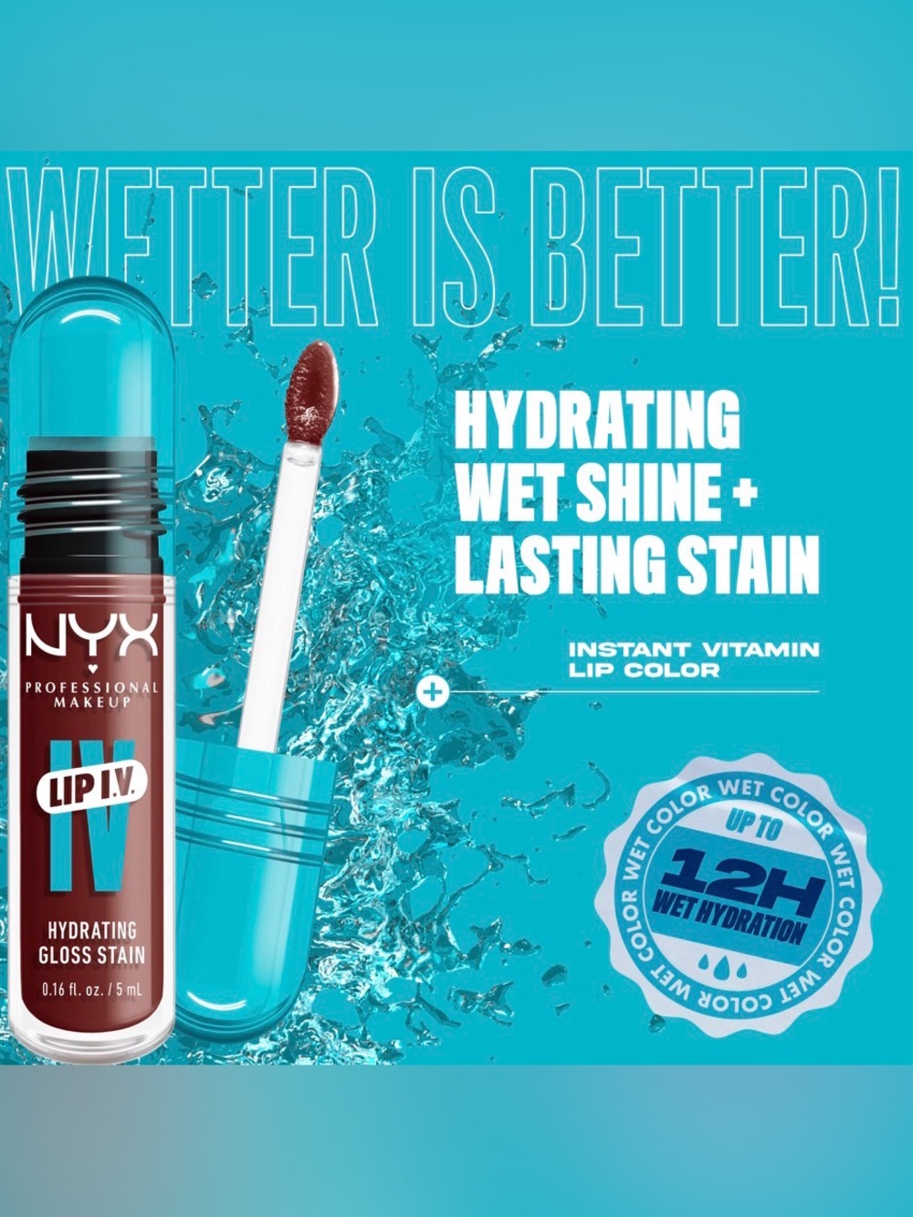 BUY NOW NYX Lip I.V. Hydrating Lip Gloss Stain - Blush Rush - Picture 4 of 7